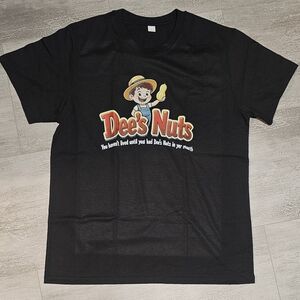 Black Graphic Tee with Dee's Nuts Logo